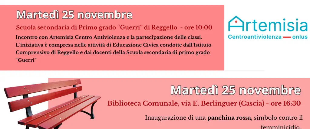 iniziative organizzate in occasioGiornata internazionale per l’eliminazione della violenza sulle donne a Reggello