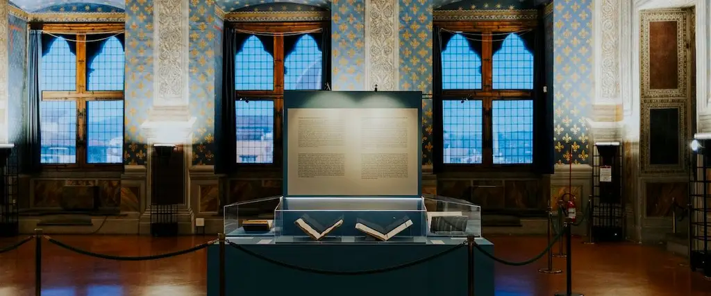 Sala dei Gigli, Palazzo Vecchio, allestimento della mostra