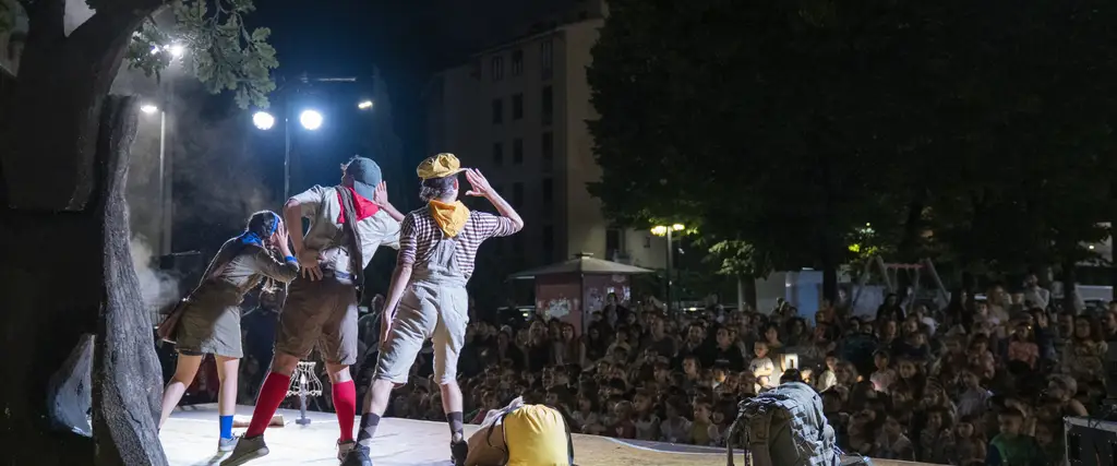 on stage