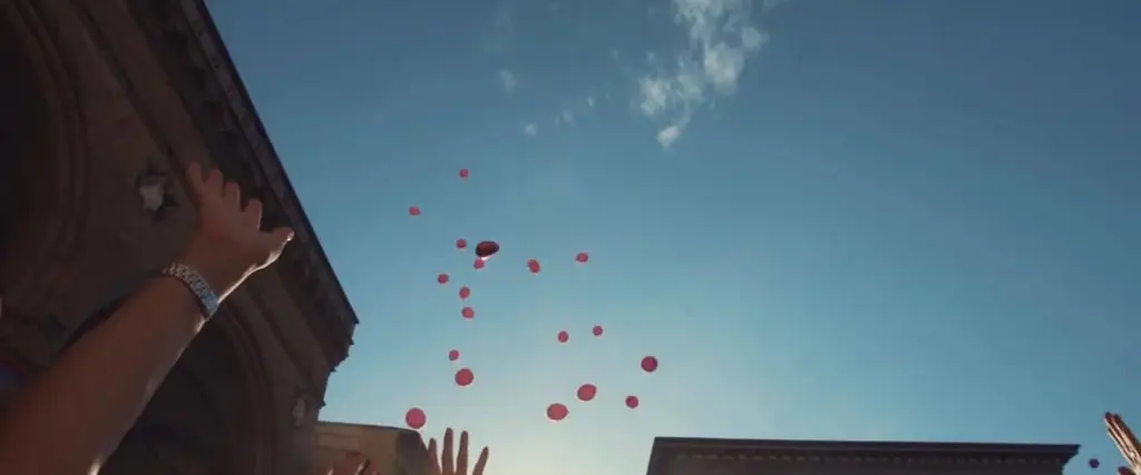 palloncini rosa in cielo