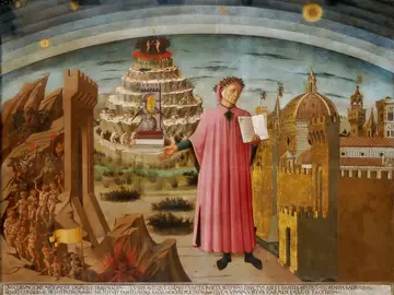 immagine del dipinto che ritrae Dante nel Duomo di Firenze