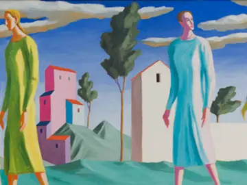 Lorenzo Bonechi. Corteo muliebre, olio su tela - 1987
