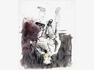 opera di Baselitz. Albert Einstein capovolto che suona il violino
