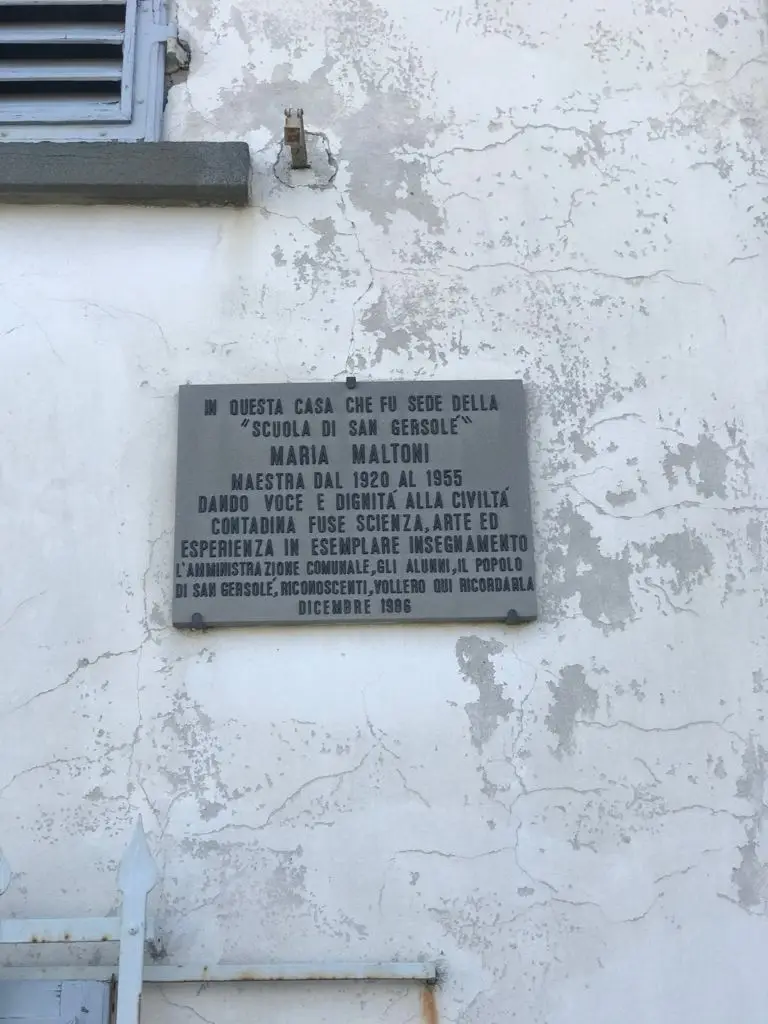 Targa commemorativa Maestra Maltoni - Foto Comune Impruneta