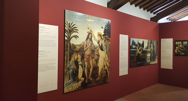 Allestimento della sezione espositiva Leonardo e la Pittura