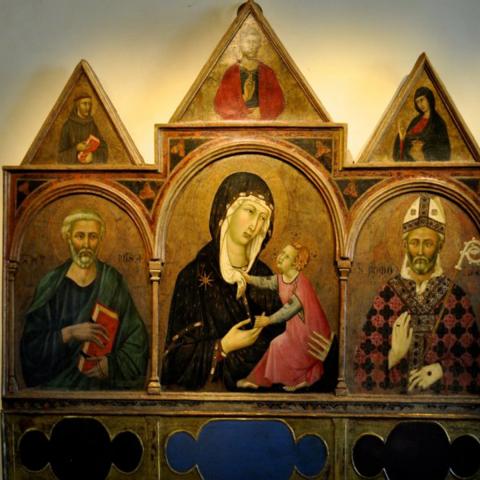 Madonna col bambino tra i santi Pietro e Romolo