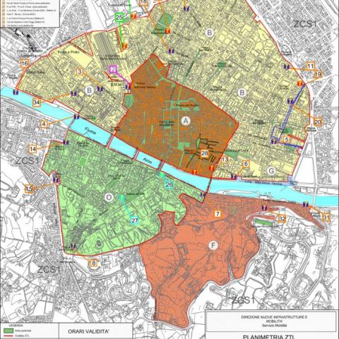 Foto mappa delle zone ztl e zcs