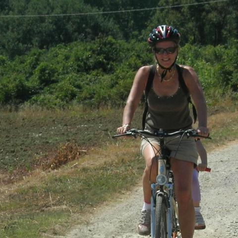 Famiglia in bici